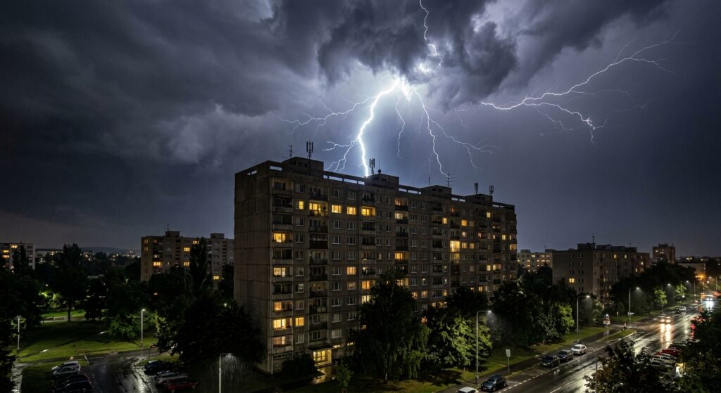 Fotovoltaika na bytovém domě a ochrana před bleskem