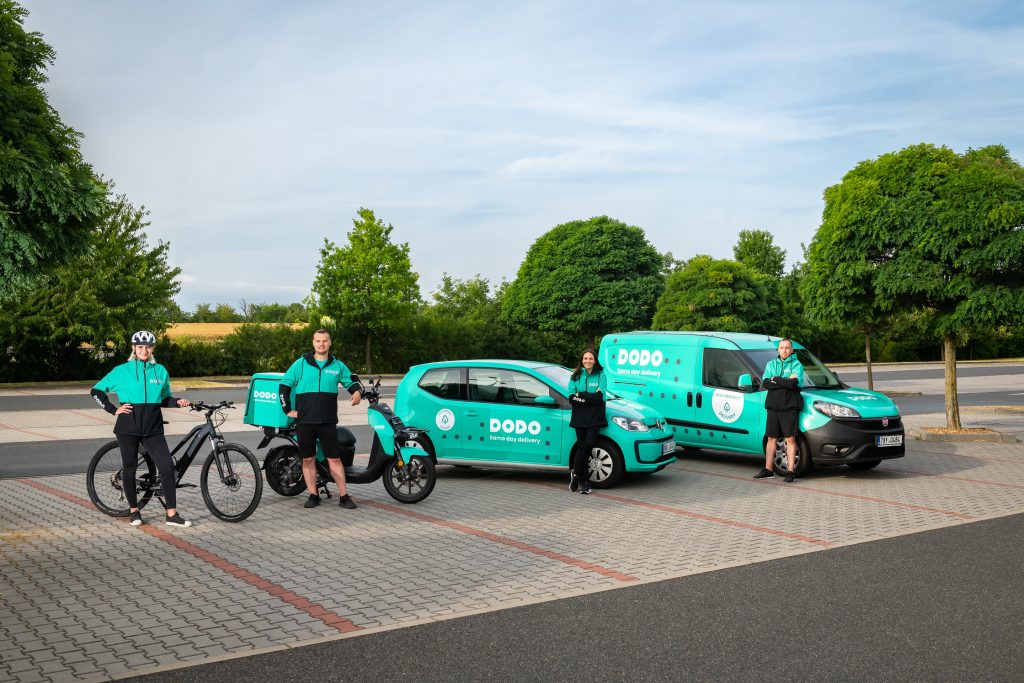 Same-day delivery fleet powered by alternative fuels from CNG to electricity with couriers.