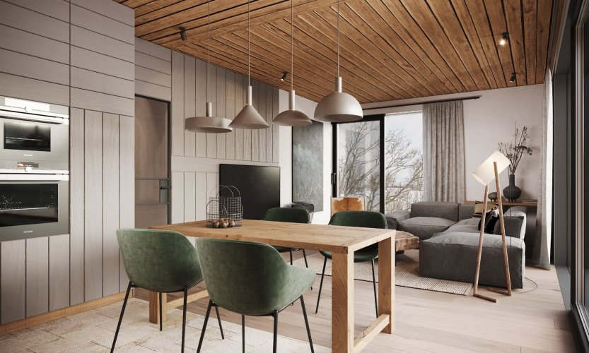Ale of an apartment 2+kt/L, 53,7 sqm, in luxury mountain project Apartments Albeřice, Giant Mountains - Horní Maršov