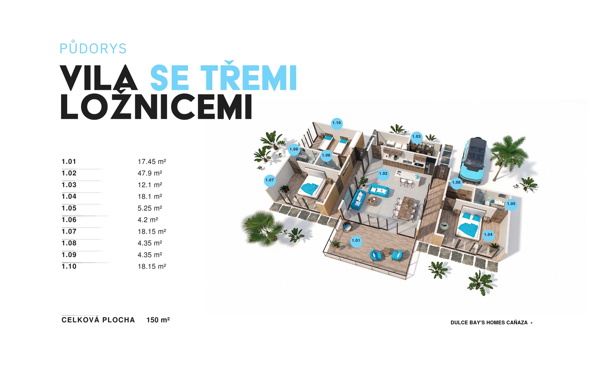 Vila se třemi ložnicemi