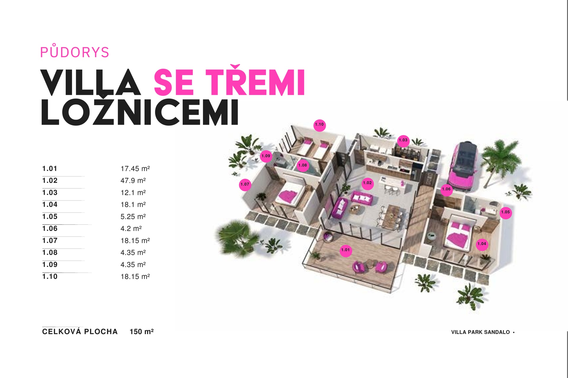 Vila se třemi ložnicemi