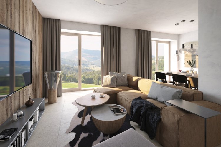 Prodej apartmánu 3+kk/L, 77 m², v novém rezidenčním projektu, Pec pod Sněžkou