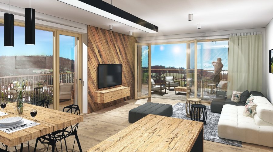 Prodej apartmánu 2+kk/T, 70,1 m², v Rezidenci Svatá Barbora, Železná Ruda