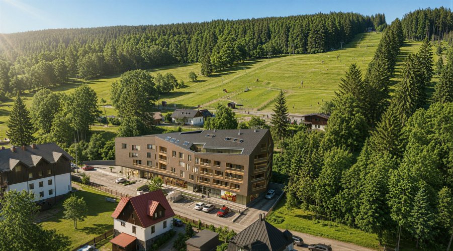Sale of an apartment, 2+kt/T, 56,6 sqm, in the Svatá Barbora Residence, Železná Ruda