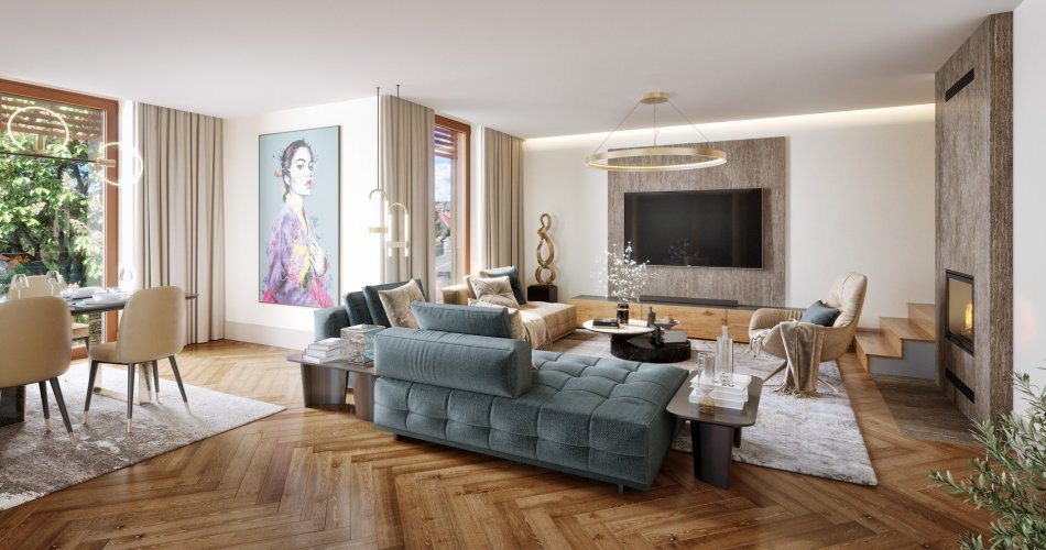 Sale of a duplex apartment 4+kt with Terrace and Garden, Rezidence Pod Rybníčkem, Prague 6 - Suchdol