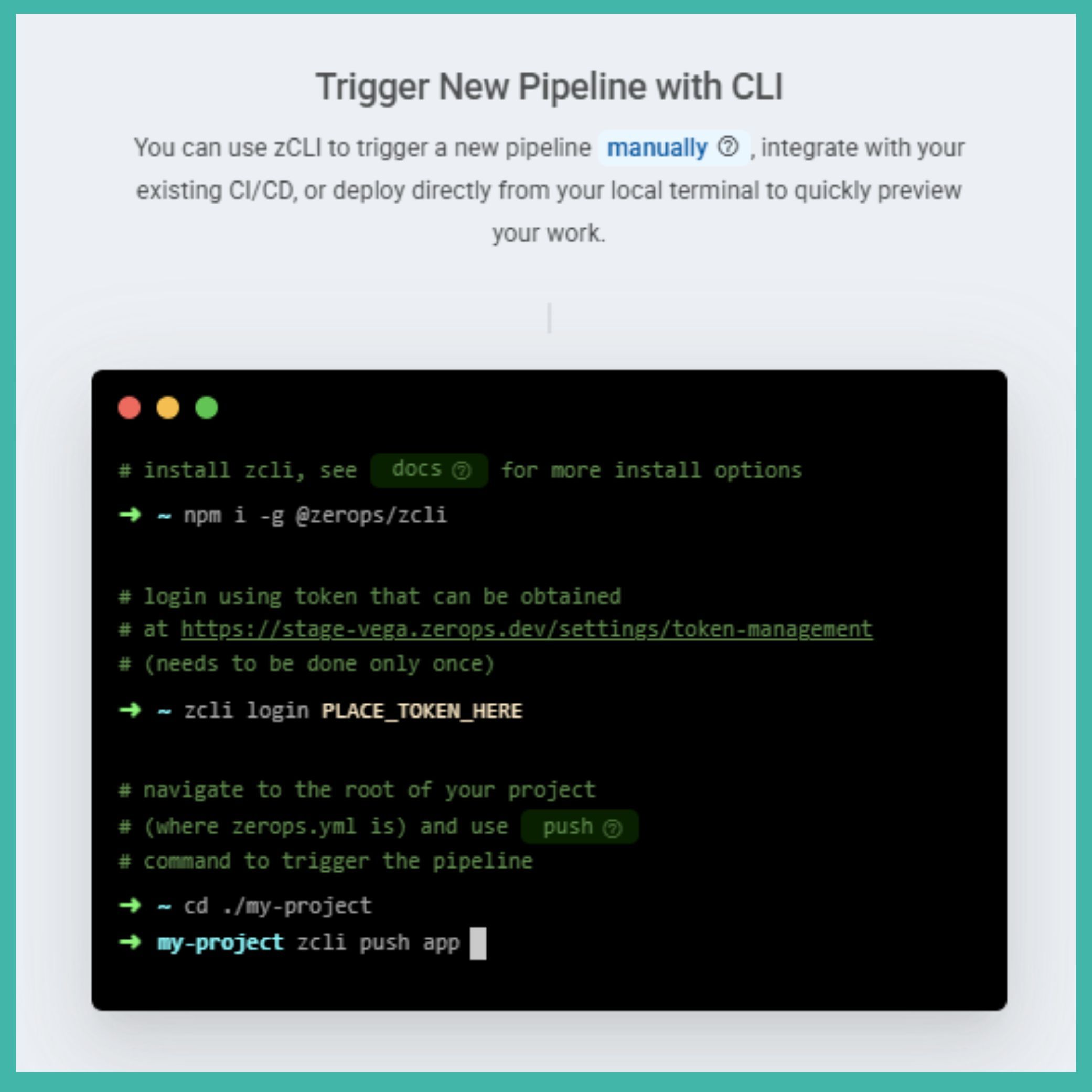 Zerops GUI: Triggers